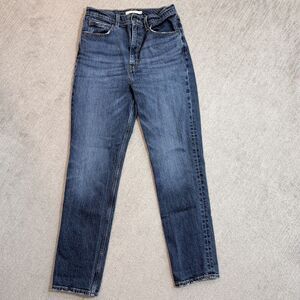 Levi's Premium 70s High Slim Straight Jeans 28 Dark Wash High Rise Big E